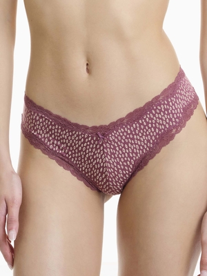 Printed bamboo brazilian brief with lace trim (2-pack)