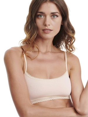 Bamboo bralette with lace trim