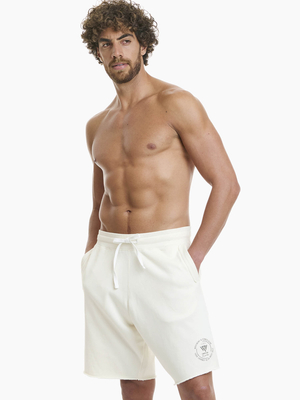 Athletic cotton shorts with a printed design