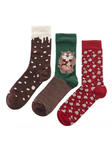 Κάλτσες με σχέδιο μπισκότα 3-pack giftbox