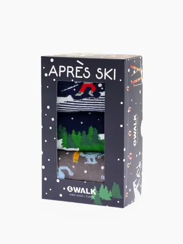 Βαμβακερές κάλτσες με σχέδιο Après-Ski – 3 ζεύγη gift box