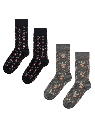 Κάλτσες από bamboo με χριστουγεννιάτικο σχέδιο για όλη την οικογένεια σε gift box (2 ζεύγη)