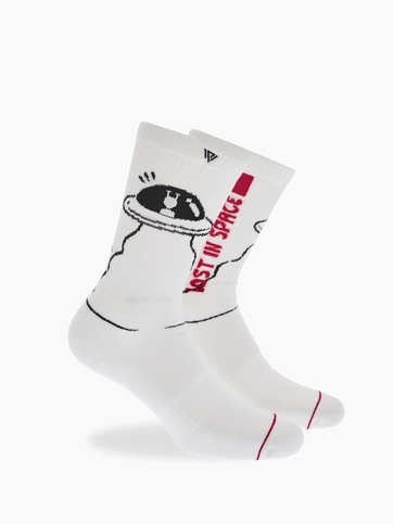 Patterned cotton crew sports socks