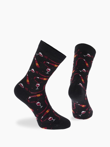 Βαμβακερές κάλτσες με σχέδιο wine