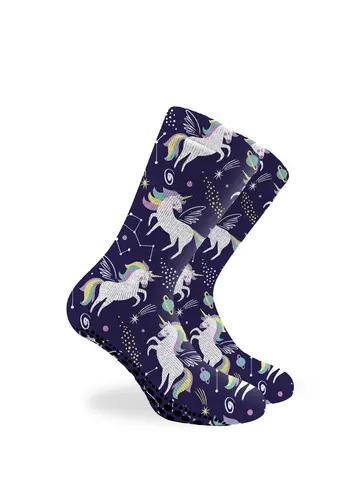 Kid's printed house socks with silicon grip dots