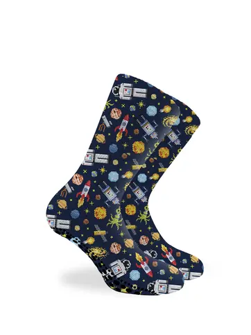 Kid's printed house socks with silicon grip dots