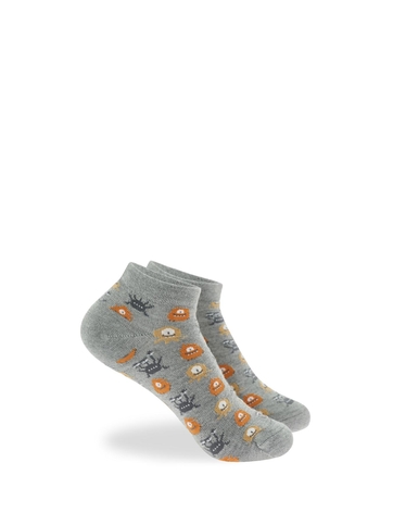 Kid's bamboo low cut socks with print (3 pairs)