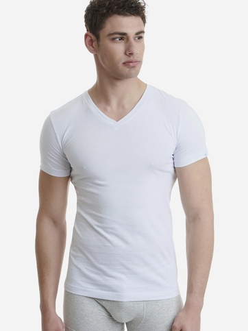 Βαμβακερό V-neck t-shirt