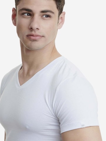 Βαμβακερό V-neck t-shirt