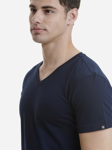 Βαμβακερό V-neck t-shirt