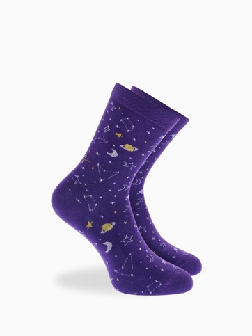 Bamboo crew socks with galaxy design