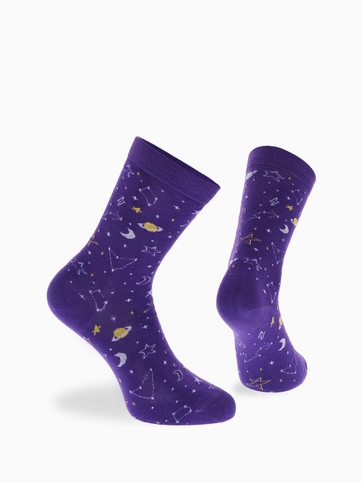 Bamboo crew socks with galaxy design
