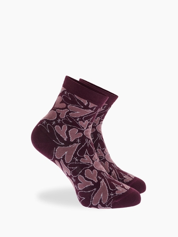 Ημίκοντες κάλτσες από bamboo με σχέδιο hearts