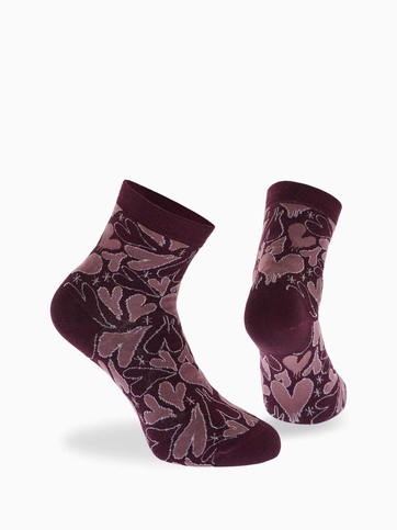 Ημίκοντες κάλτσες από bamboo με σχέδιο hearts