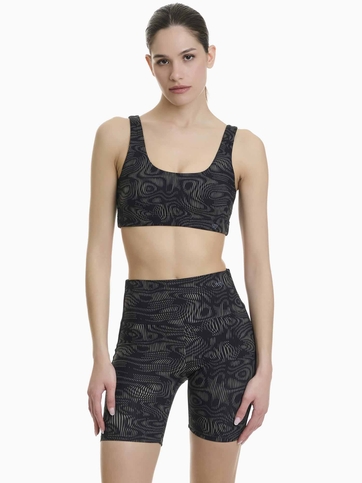 Rib all-over print high-support cycling shorts