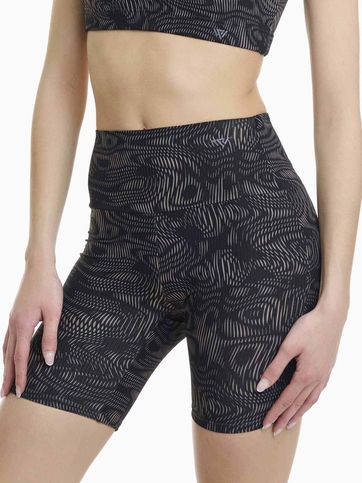 Rib all-over print high-support cycling shorts