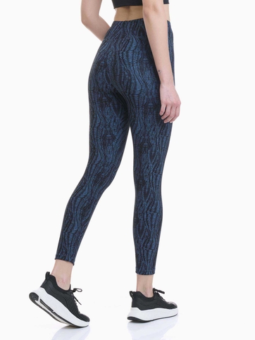 Seamless ribbed sports leggings with allover print