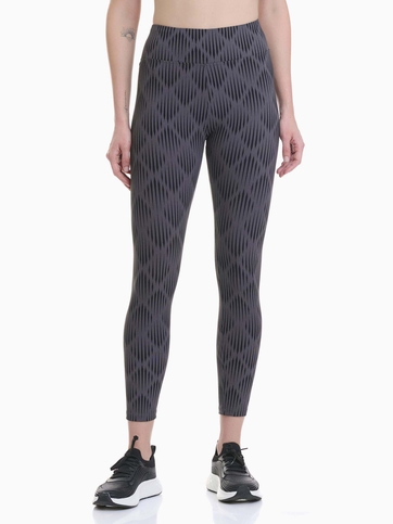 Seamless ribbed sports leggings with allover print