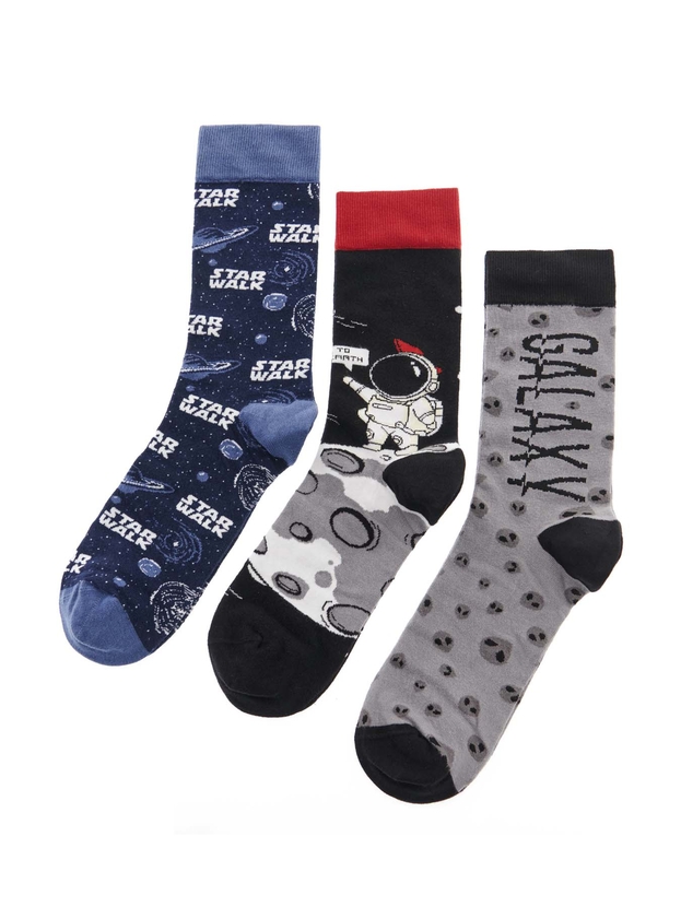 Κάλτσες με σχέδιο galaxy 3-pack giftbox
