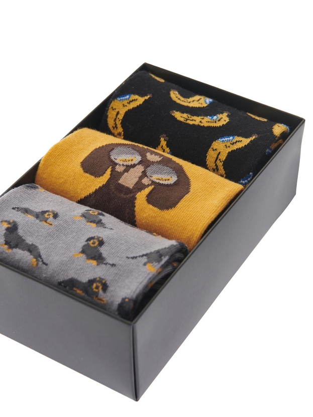 Cotton Go bananas crew socks 3-pack giftbox