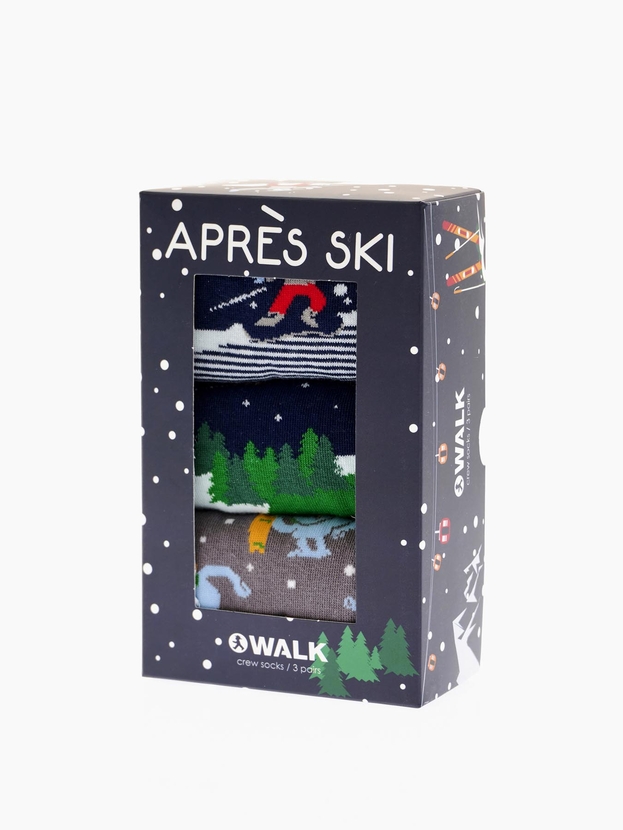 Βαμβακερές κάλτσες με σχέδιο Après-Ski – 3 ζεύγη gift box