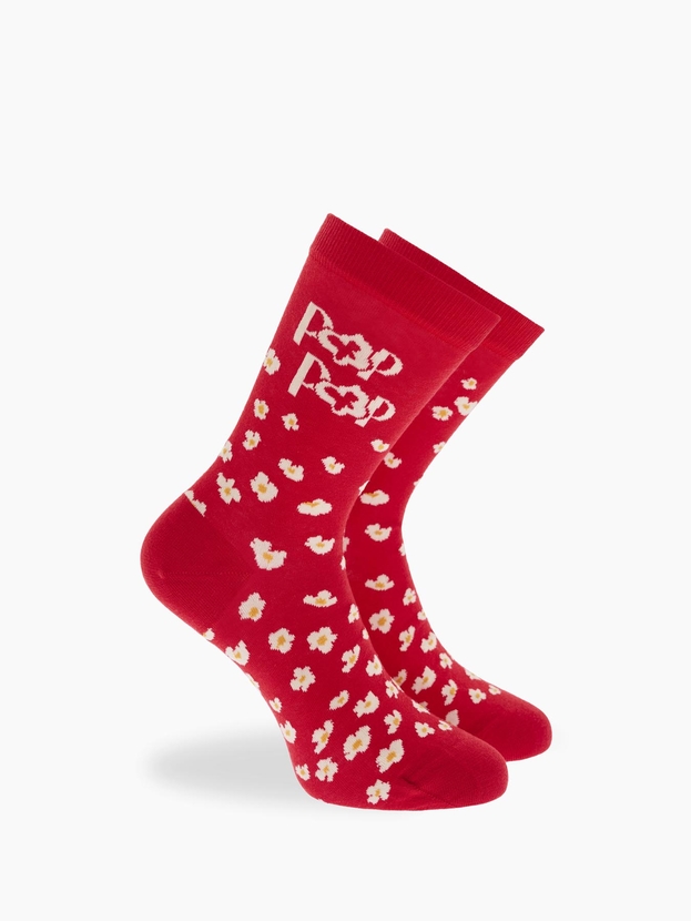 Cotton crew socks with cinema design – 3-pair gift box