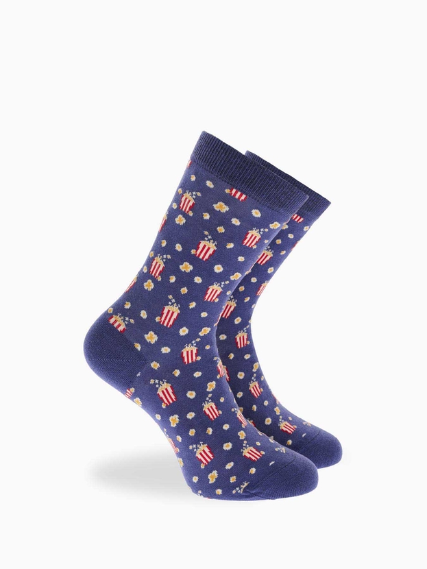 Cotton crew socks with cinema design – 3-pair gift box