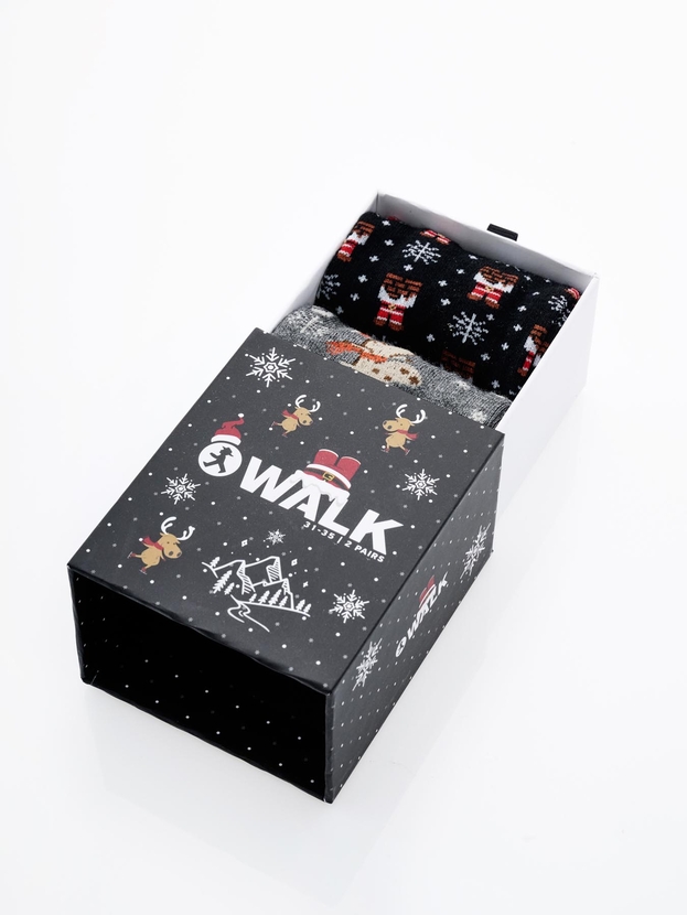 Κάλτσες από bamboo με χριστουγεννιάτικο σχέδιο για όλη την οικογένεια σε gift box (2 ζεύγη)