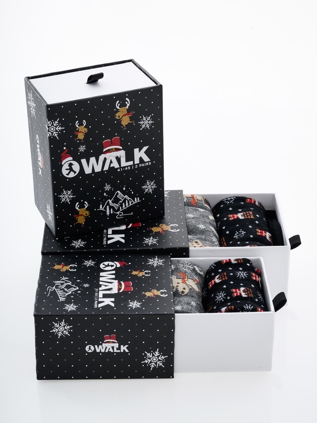 Κάλτσες από bamboo με χριστουγεννιάτικο σχέδιο για όλη την οικογένεια σε gift box (2 ζεύγη)