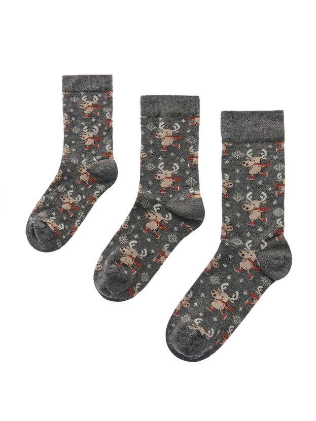 Κάλτσες από bamboo με χριστουγεννιάτικο σχέδιο για όλη την οικογένεια σε gift box (2 ζεύγη)