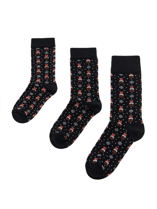 Κάλτσες από bamboo με χριστουγεννιάτικο σχέδιο για όλη την οικογένεια σε gift box (2 ζεύγη)