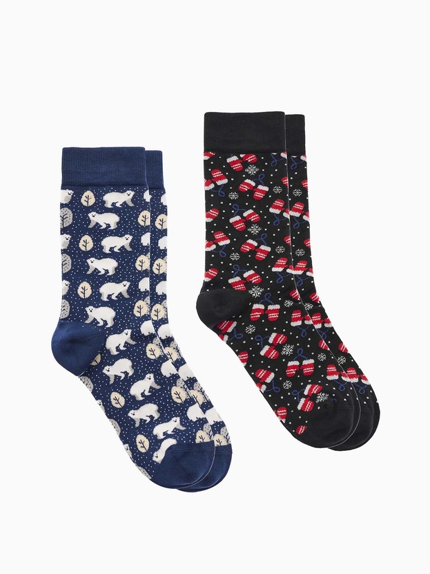 Κάλτσες από bamboo με χριστουγεννιάτικο σχέδιο σε gift box (2 ζεύγη)