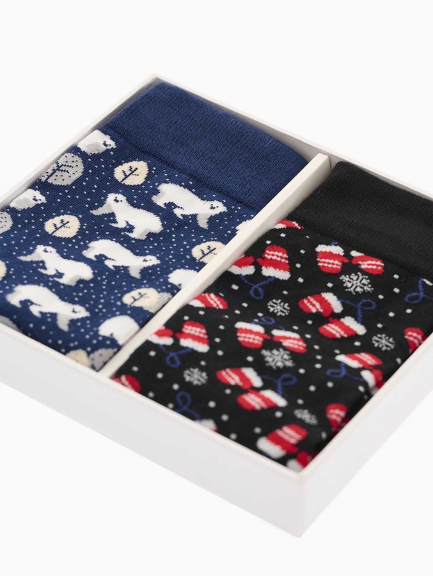 Κάλτσες από bamboo με χριστουγεννιάτικο σχέδιο σε gift box (2 ζεύγη)