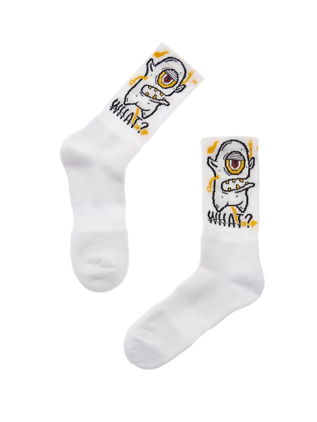 Patterned cotton crew sports socks