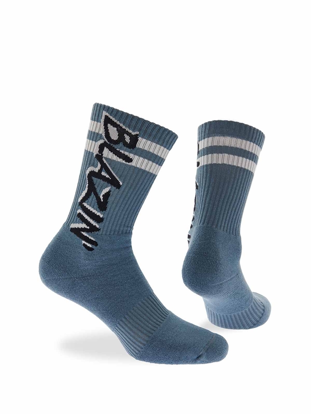 Patterned cotton crew sports socks