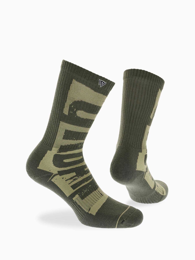 Patterned cotton crew sports socks