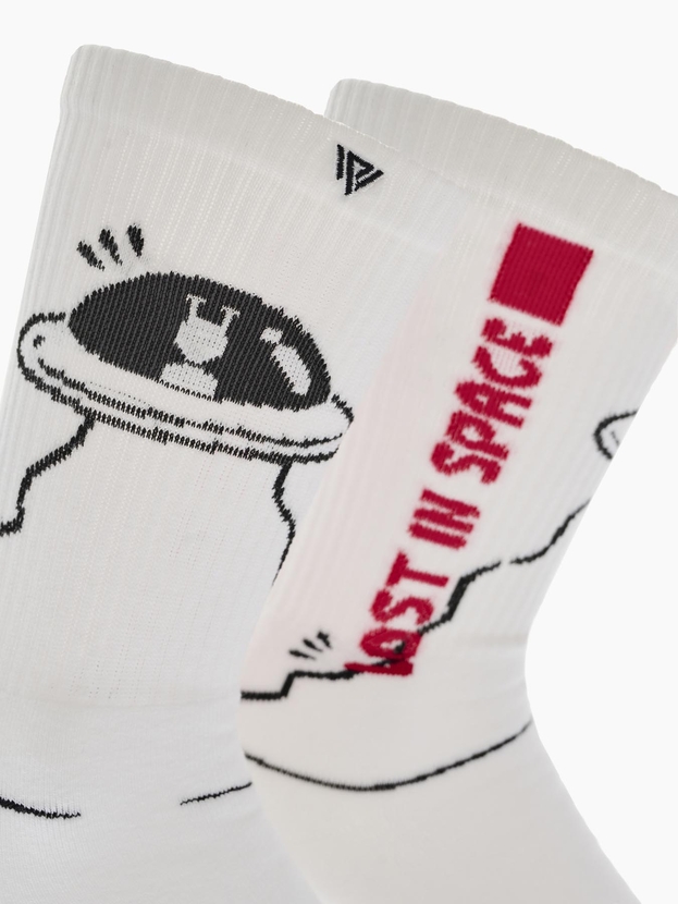 Patterned cotton crew sports socks