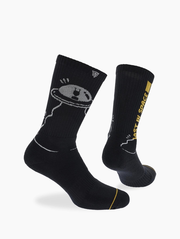 Patterned cotton crew sports socks