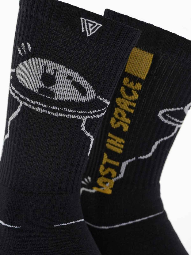 Patterned cotton crew sports socks