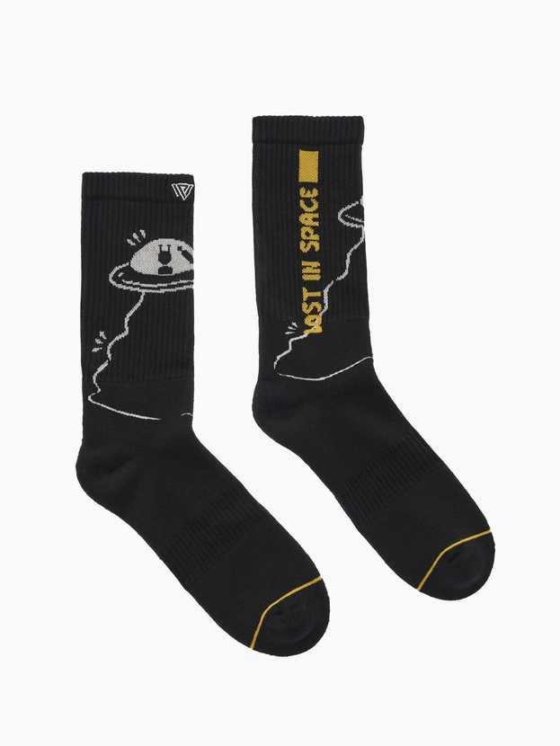 Patterned cotton crew sports socks