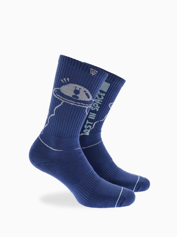 Patterned cotton crew sports socks