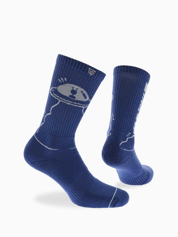 Patterned cotton crew sports socks