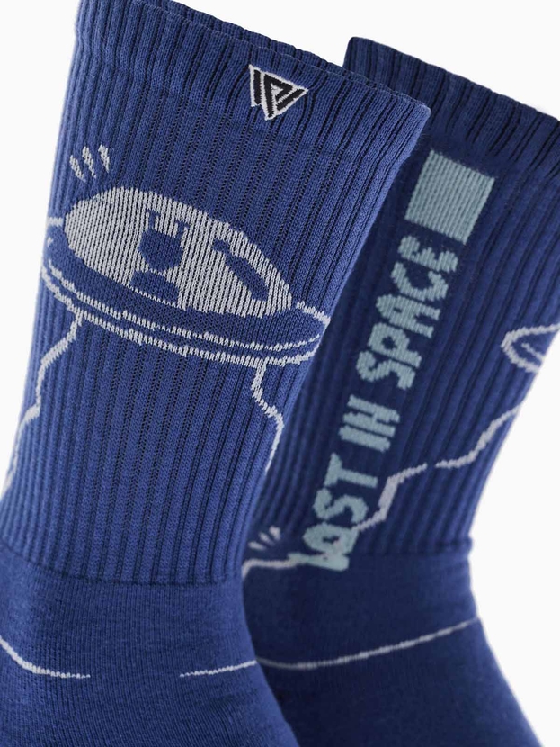 Patterned cotton crew sports socks