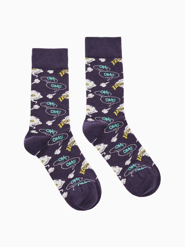 Βαμβακερές κάλτσες με σχέδιο pop art