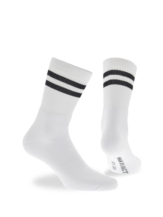 Cotton crew sports socks with stripes