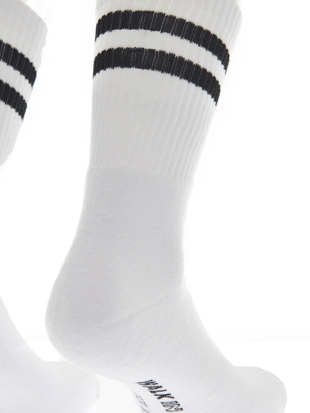 Cotton crew sports socks with stripes