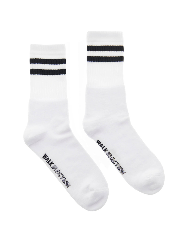 Cotton crew sports socks with stripes