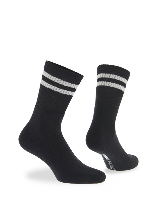 Cotton crew sports socks with stripes