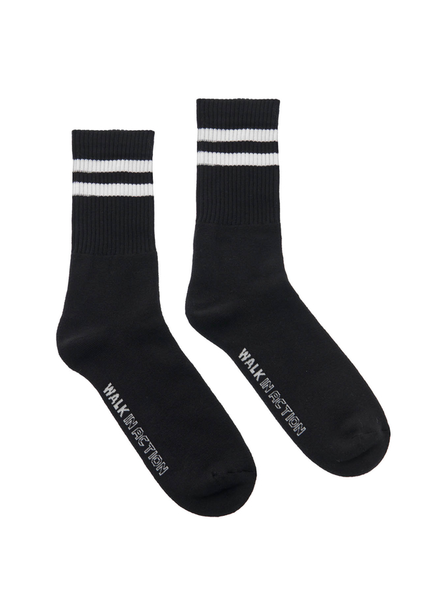 Cotton crew sports socks with stripes