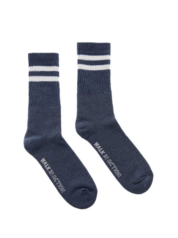 Cotton crew sports socks with stripes